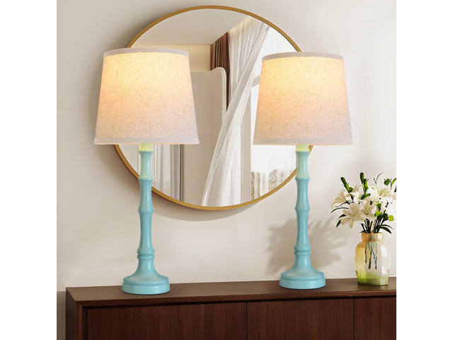 Lamps Set of 2 Modern Farmhouse Table Lamp Bedside Reading Lamps Living Room End Tables Set Lamps for Night Stands Bedroom Night Lamp,High 26.25...