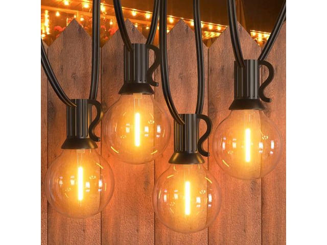 150FT Outdoor String Lights, Waterproof Patio Lights with 77 Dimmable Hanging Light Globe G40 Bulbs, 2700k Shatterproof Connectable for Backyard...