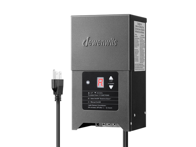 300W Low Voltage Landscape Lighting Transformer, 120V to 12/15V AC, Weatherproof Low Voltage Landscape Transformer with Photocell & Timer, Multi...