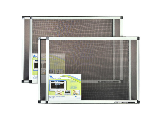 Expandable Window Screen, 20 H × 2854 W Horizontal, 2-Pack 2Way Adjustable Window Screen, Flame Resistant Fiberglass Mesh, Durable Aluminum Frame...
