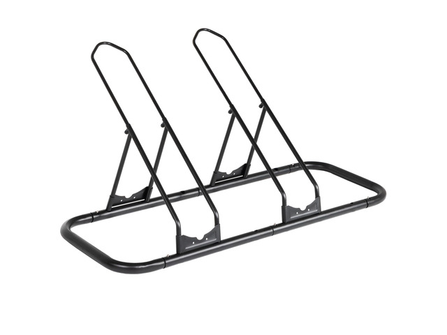 Bicycle Floor Parking Rack Stand - for Mountain MTB Road Bike - Indoor Home Garage Storage - Adjustable for 2 Fat Bikes