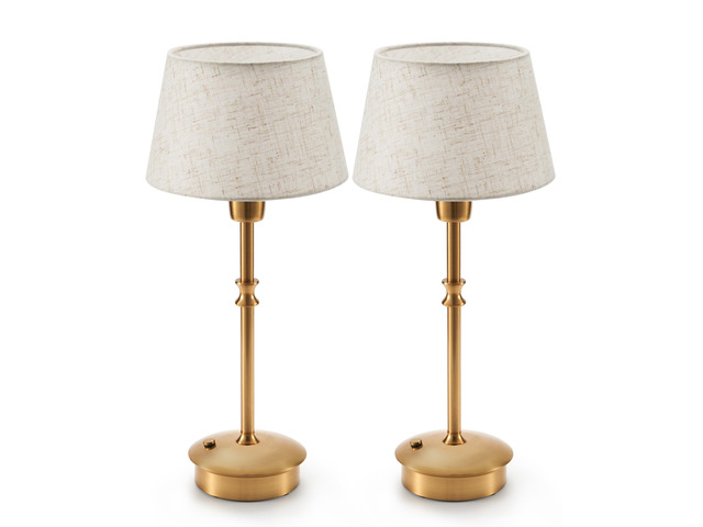 2 Pack Small Cordless Rechargeable Table Lamp, Battery Operated Lamp 3 Level Brightness Dimmable, Portable Accent Light for End Table Restaurant...