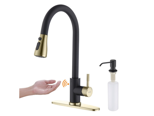 Touchless Kitchen Faucet with Pull Down Sprayer, Motion Sensor Kitchen Faucet with Kitchen Soap Dispenser, Single Handle Pull Out Faucet for...