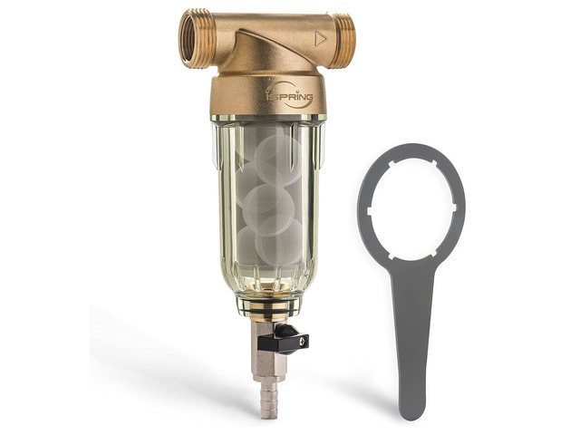 WSP-500SL Spin Down Sediment Filter, Sediment Buster, 500 Micron 2-in-1 Whole House Prefilter, Siliphos Scale Inhibitor, Rust and Corrosion...