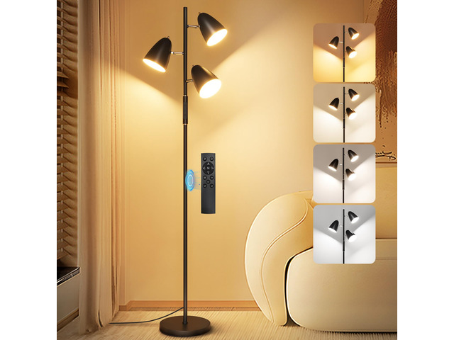 LED Floor Lamp for Living Room, Modern Dimmable Standing Lamp with 4 Color Temperature,Remote and Touch Control, Tree Floor Lamp for Bedroom with 3...