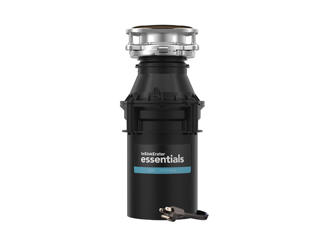 ES50 W/C, 1/2 HP Continuous Feed Garbage Disposal with Cord Essentials Series, Power Cord, Septic Safe