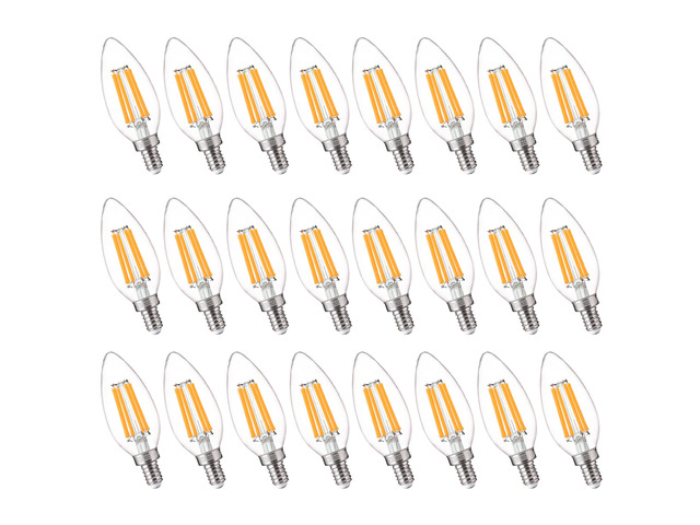 100W Equivalent LED Candelabra Bulbs, 800LM Dimmable B11 E12 LED Chandelier Light Bulbs, 5.5W, 2700K Soft White, 24 Pack UL,CA65 Listed