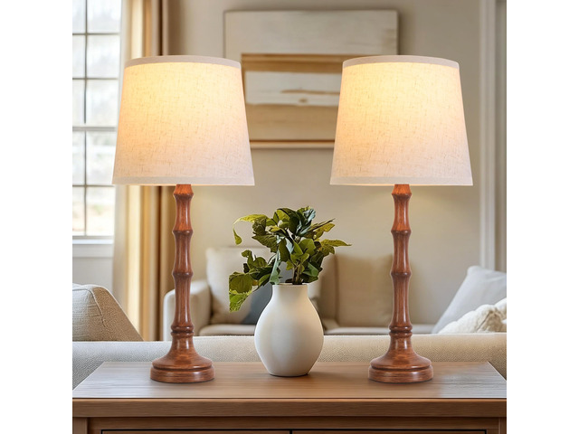 Lamps Set of 2 Modern Farmhouse Table Lamp Bedside Reading Lamps Living Room End Tables Set Lamps for Night Stands Bedroom Night Lamp,High 26.25...
