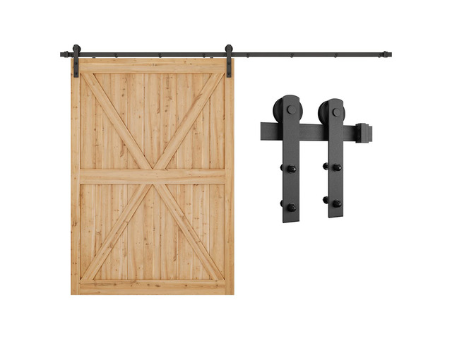 10ft Sliding Barn Door Hardware kit, Fit 60' Wide Door Panel Barn Door Track, Sliding Door Hardware kit, Smoothly and Quietly -Heavy Duty Sturdy...