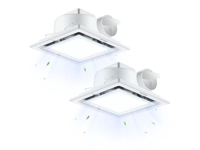 Bathroom Exhaust Fan with Light 12', 140CFM, 1200LM2Pcs 5CCT Exhaust Fan Mounting Opening 10'x10' Bathroom Fan with Light Ceiling Mount for Home,...