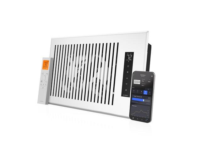 AIRTAP T6, White Register Booster Fan for 6x10 Openings Automatic Open/Close Vents, Wireless LCD Temperature Controller, WiFi App, Quiet 10-Speeds,...
