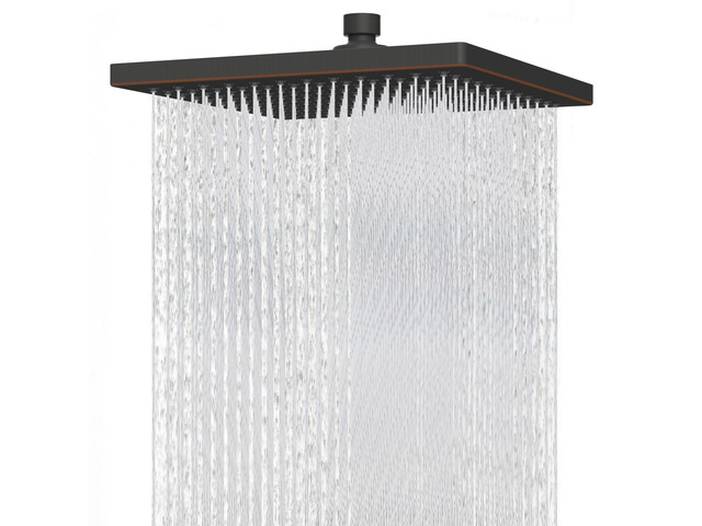 cUPC Certified High Pressure 12'' Shower Head, Oil Rubbed Bronze Thickness Metal Showerhead, Square Large Bathroom Rainfall Shower Head, Adjustable...