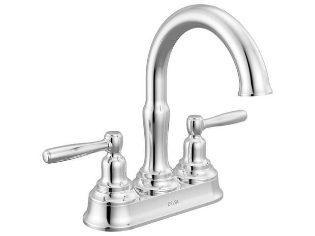 Roe Centerset Chrome Bathroom Faucet, 4 Inch 3 Hole Bathroom Sink Faucet for Vanity, Push-Pop Drain Assembly, Chrome 25985LF