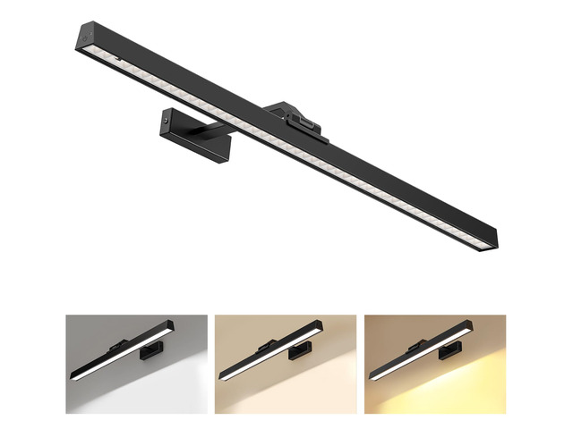 Picture Lights for Wall, Battery Operated Picture Light 24in Gallery Light for Paintings CCT Dimmable Recharging Battery Wall Light with Remote...