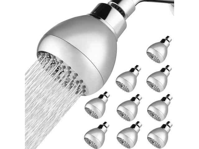 10 Pack High Pressure Shower Head - Powerful Bathroom Pressure Boosting Showerhead - Perfect Universal Replacement for Rain Shower Heads(Chrome)