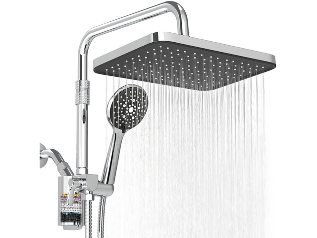 12 Inch Shower Head with Filters Rain Shower Head with Handheld Spray Combo Filtered Shower Heads with Handheld,High Pressure Rainfall Dual...