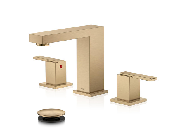 Champagne Bronze Widespread Bathroom Faucet 3 Hole Vanity Faucet Bathroom Sink Faucet with Pop Up Drain & Supply Lines, Lead-Free cUPC & NSF...