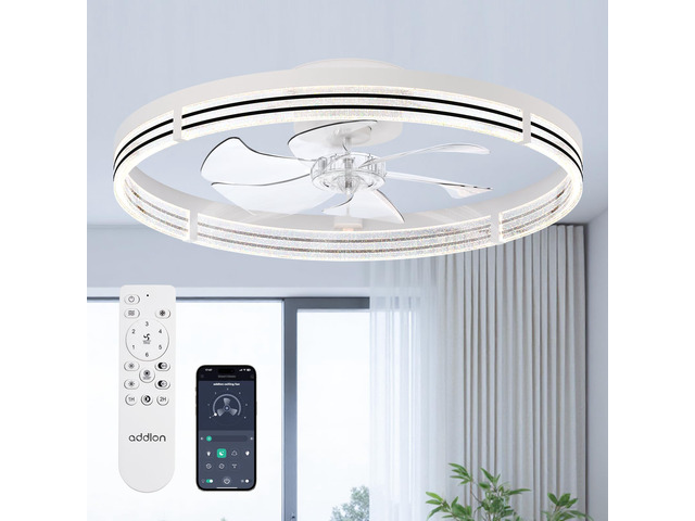 24' Ceiling Fans with Lights and Remote, Low Profile Fandelier Wider Airflow, 3000-6000K Dimmable LED, 6 Speeds, Reversible DC Motor, App Control,...