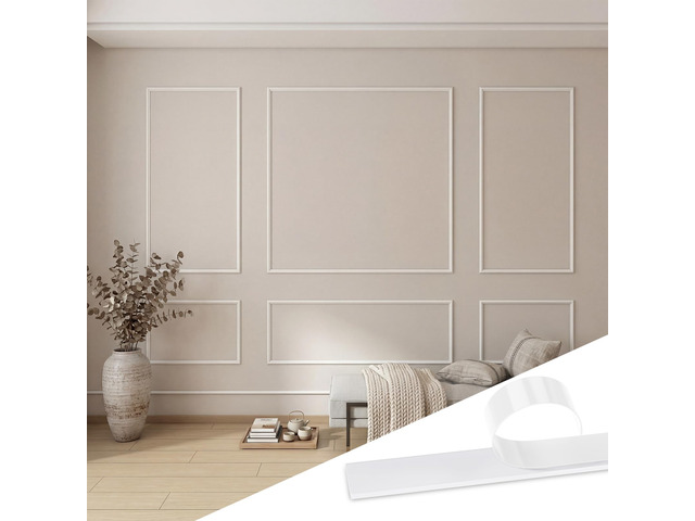 3set Peel and Stick Wall Molding Kit 3D Premade, 23x56in+48x56in Accent Wall Moulding Kit, Wainscoting Panel, for Interior Decor, Ready to...