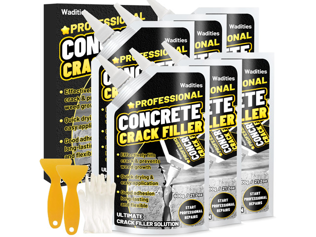 Concrete Crack Filler, 8LB High Elasticity Cement Crack Repair Sealant Slab Concrete Waterproof Repair Sealant for Driveways, Walkways, Patio,...