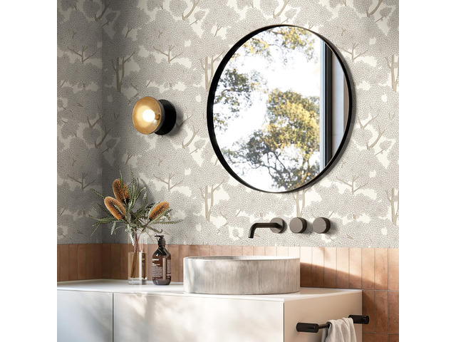 Tree Wallpaper Peel and Stick Jungle Wall Paper Forest Mural Stick on Wallpaper Modern Waterproof Self Adhesive Contact Paper(17.3' x 800' Cream)
