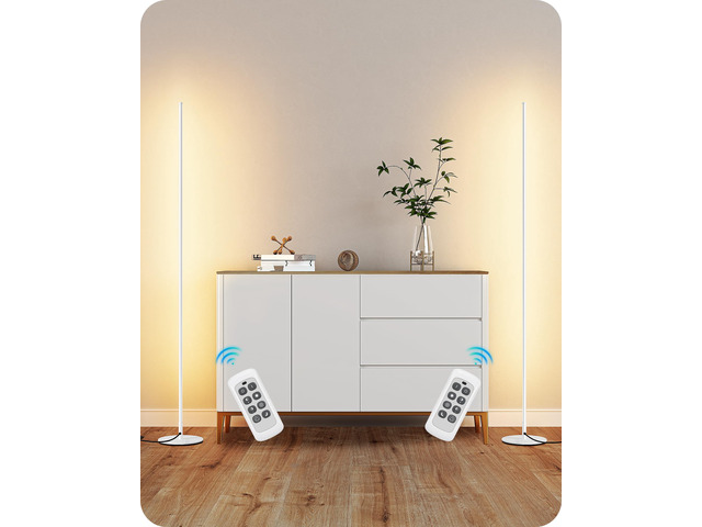 2 Pack 57.5 Floor Lamps with Remote, Stepless Dimmable & 7 CCT 2700-6000K, Foot Switch, Tall Corner Lamp for Bedrooms, Living Rooms, Offices,...