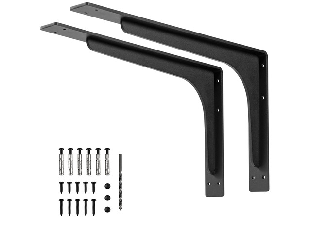 24 x14.2 INCH Shelf Brackets,L Shelf Brackets,Vertical Angle, Premium Alloy Metal Heavy Duty Shelf Bracket, high Strength Mounting Hardware...