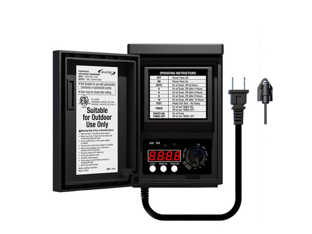 120 Watt Power Pack with Sensor and Weather Shield for Low Voltage Landscape Lighting Spotlight Outdoor Transformer 120V Input 12V Output 8100-9120-01