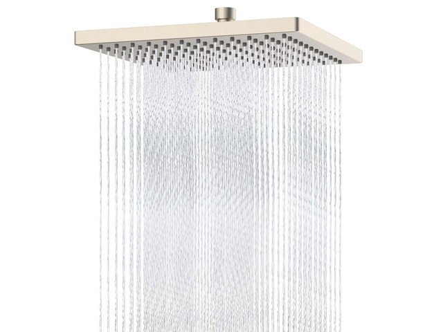 cUPC Certified High Pressure 12'' Rain Shower Head, Brushed Nickel Thickness Metal Showerhead, Square Large Bathroom Rainfall Shower Head,...