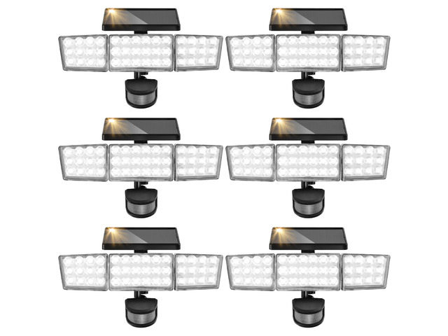 Solar Lights Outdoor, 3500LM 168 LED Motion Sensor Solar Flood Lights, 3 Heads 300° Wide Angle, 3 Modes IP65 Waterproof Solar Security Lights for...