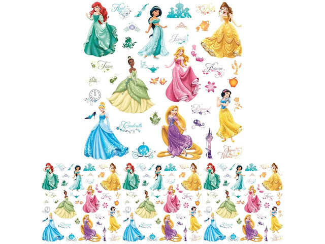 Disney Princess Royal Debut Peel and Stick Wall Decals, RMK2199SCS, (Pack of 4)