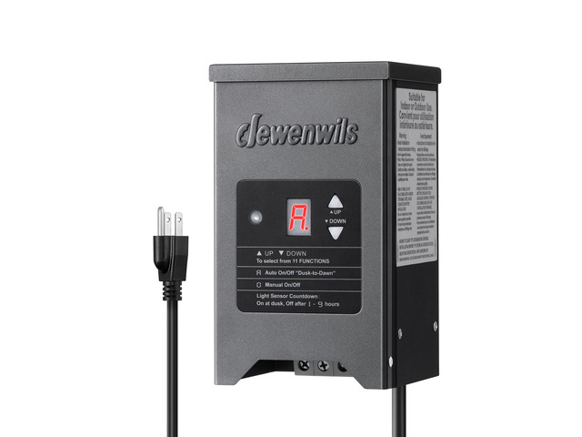 200W Weatherproof Low Voltage Landscape Lighting Transformer, 120V to 12/15V AC, Metal Low Voltage Landscape Transformer with Photocell & Timer,...