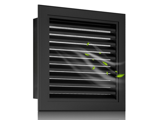 24'x24' Gable Vent Aluminum Alloy High-Airflow Vent for House & Shed, Rustproof Metal Mesh, Waterproof & Anti-Condensation, Opening 22'x22' Black