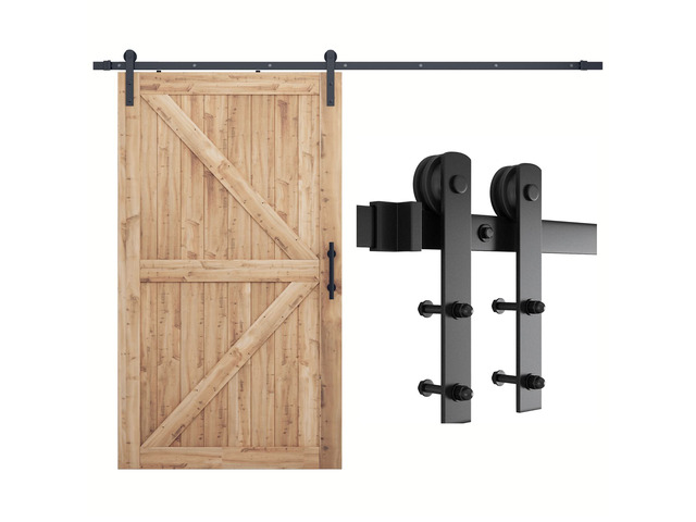 9ft Sliding Barn Door Hardware kit, Fit 54' Wide Door Panel Barn Door Track, Sliding Door Hardware kit, Smoothly and Quietly -Heavy Duty Sturdy...