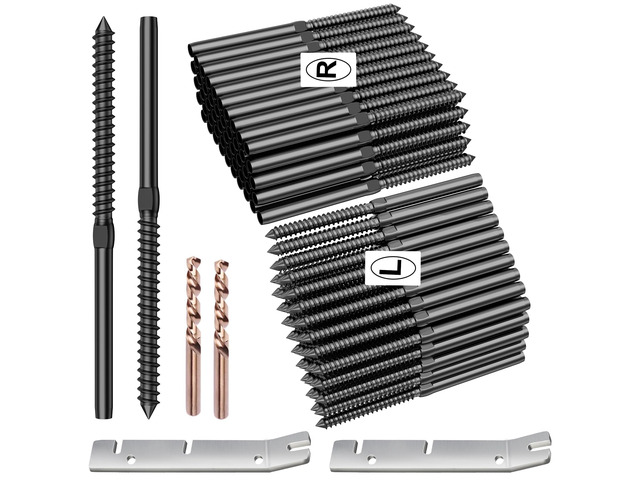 120 Pack 1/8' Black Cable Railing Kit Left &Right Swage Lag Screws For Wood Posts, 1/8' T316 Stainless Steel, Wire Railing Kit for Decks with...
