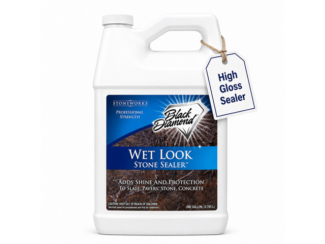 Wet Look Stone & Concrete Sealer, High Gloss for Pavers & Patios, 1 Gallon Durable Long-Lasting Gloss Protection, Interior and Exterior, Pavers,...