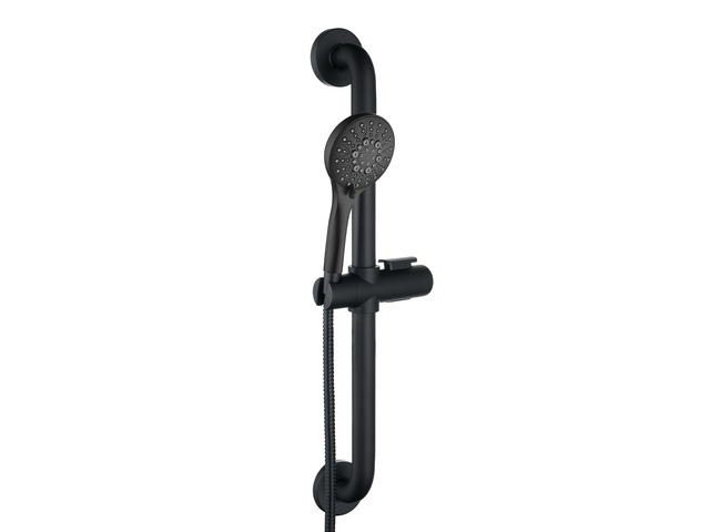 Stainless Steel Slide Bar Grab Rail Set Ada Compliant, 5-Spray Handshower with Slide Bar Kit Includes Handheld Shower Head and 69-Inch Hose, Matte...