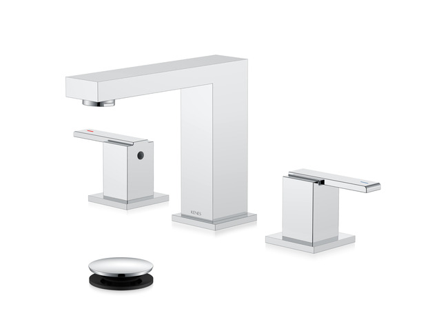 Chrome Widespread Bathroom Faucet 2 Handle Vanity Faucet 3 Hole Bathroom Sink Faucet with Pop Up Drain & Supply Lines, Lead-Free cUPC & NSF...