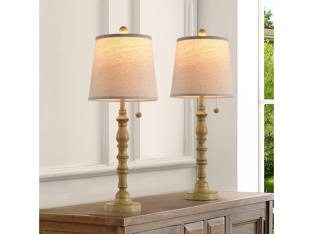 Lamps Set of 2 Modern Farmhouse Table Lamp Bedside Reading Lamps Living Room End Tables Set Lamps for Night Stands Bedroom Night Lamp,High 26.26...