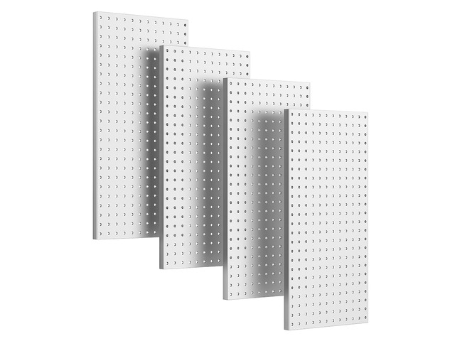 Metal Pegboard Wall Panels, Peg Boards for Garage Tool Storage Heavy Duty Pegboard Tool Storage Kit for Home, Craft Room Gray 4 Pcs