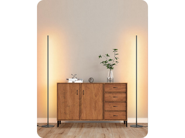 2 Pack 57.5 Floor Lamp with Remote, Dimmable & 7 CCT Adjustable 2700-6000K, Sturdy Base, LED Corner Floor Lamps for Living Room, Bedroom, Home...