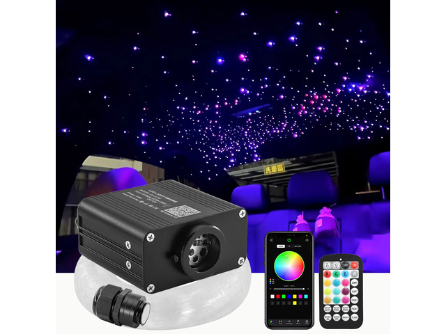 Twinkle Starlight Headliner Kit Mixed 450pcs 13.1ft/4m 16W Small Size Fiber Optic Star Lights for Car Interior Roof Use, Music Sync Mode, Starry...