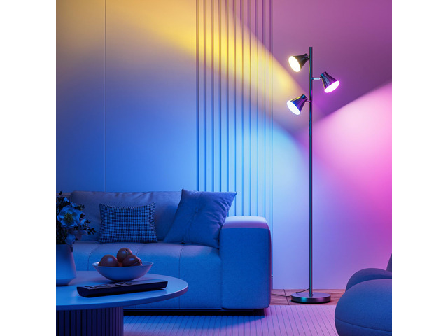 36W LED Tree Floor Lamp with Remote for Living Room Bedroom Modern Dimmable Tall Standing Lamp with 4 Color Temperatures, 3 Rotatable Light Bright...