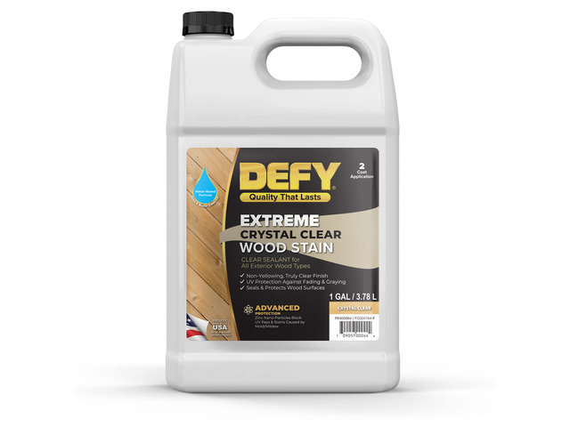 Extreme Crystal Clear Outdoor Wood Stain and Sealer in One Clear Waterproof Sealant for Wood Decks, Fences, & Siding, 1 Gal, Made in USA