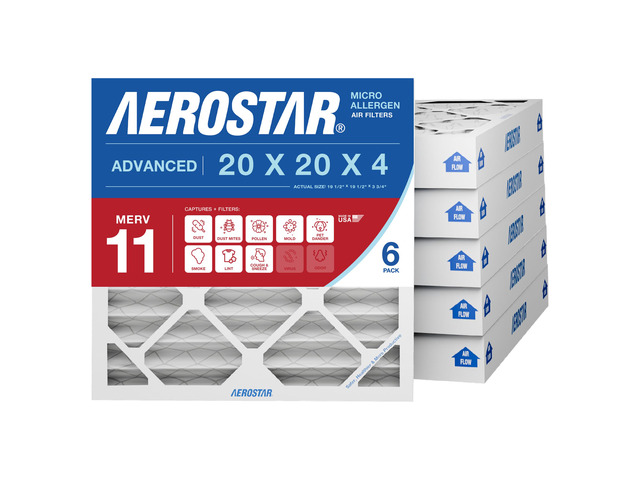 Air Filter 20x20x4 MERV 11 AC Filter, HVAC, Furnace Filter, 6 Pack ACTUAL SIZE (19.50 x 19.50 x 3.75) AC Filter, Furnace Filter, Dust, Pet Dander,...