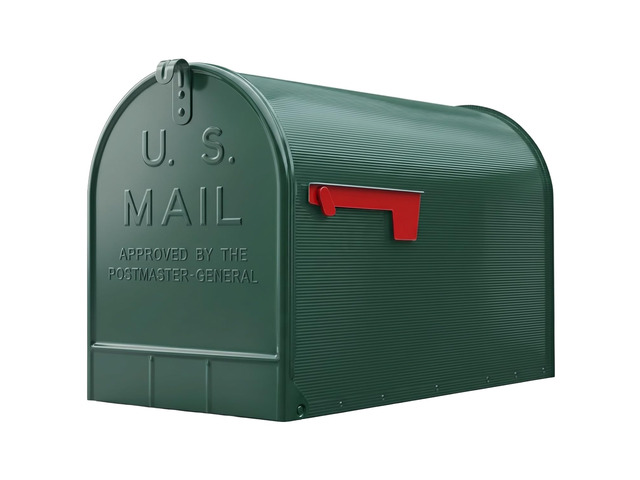 Jumbo Size Rural Mailbox, 3175 cu-in Capacity, Galvanized Steel, Powder-Coated, 15 in. H x 11.69 in. W x 24.82 in. L, Green, Extra Large