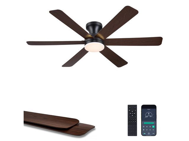 Ceiling Fans with Lights,46' Low Profile Ceiling Fan,Flush Mount (Brown) Ceiling Fan with Light and Remote Control,Flush Mount, Reversible,...