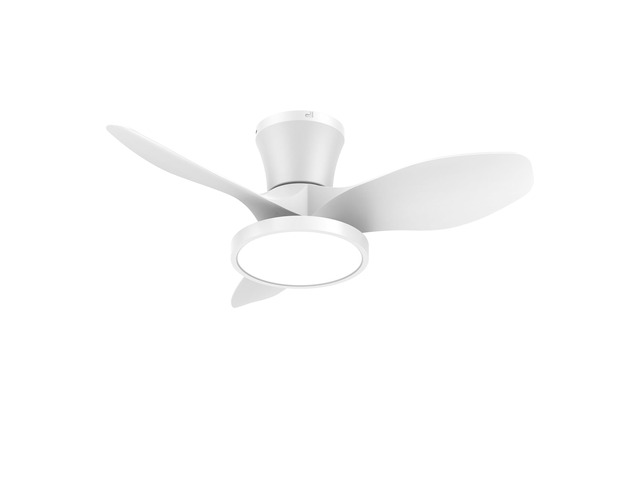 Quiet Ceiling Fan with LED Light DC Motor 32 inch Large Air Volume Remote Control White for Kitchen Bedroom Dining Room Patio