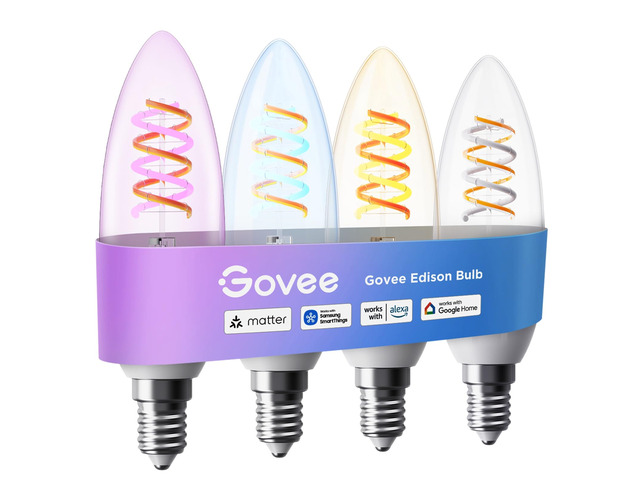 E12 LED Candle Bulb, Smart Chandelier Light Bulbs for Living Room RGBWW Color Changing, 2000K-6500K, Candelabra Light Bulbs Work with Matter, Alexa...