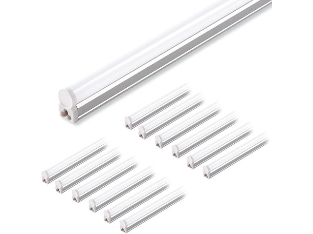 12 Pack T5 LED Shop Light 4FT, 4000K Cool White, 2200lm, 20W Utility Linkable Lights, Garage Ceiling and Under Cabinet Light, ETL Listed, Built-in...